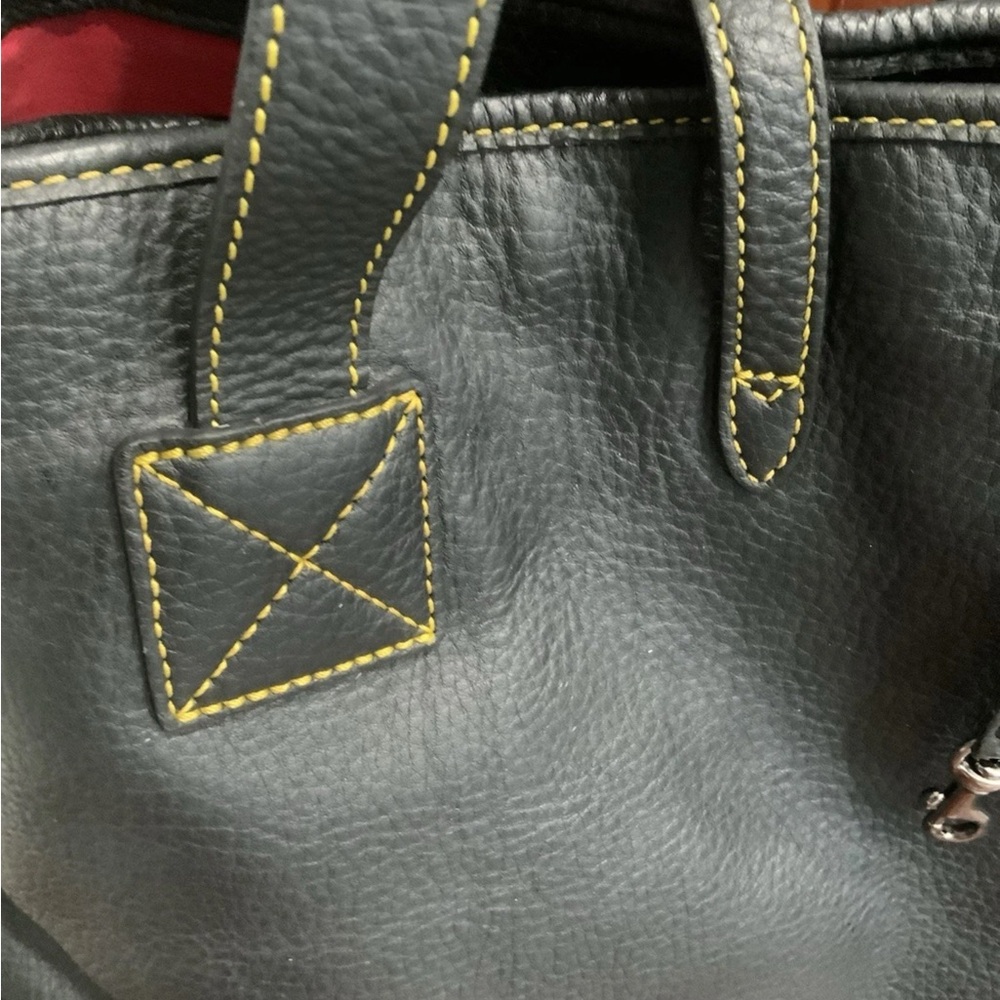 Dooney & Bourke Black Leather Tote with Gold Accents - Picture 6 of 16